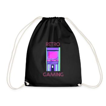 Retro Video Games Vintage Geschenk - Turnbeutel - Schwarz - Vorne