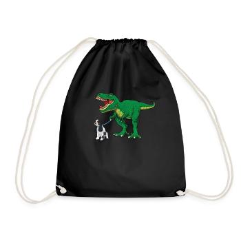 Mignon T Rex Dinosaur Dog Walking Cocker Spaniel Garçon - Sac de sport léger - noir - Devant