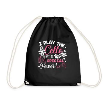 Cello Ich spiele das Cello - Turnbeutel - Schwarz - Vorne