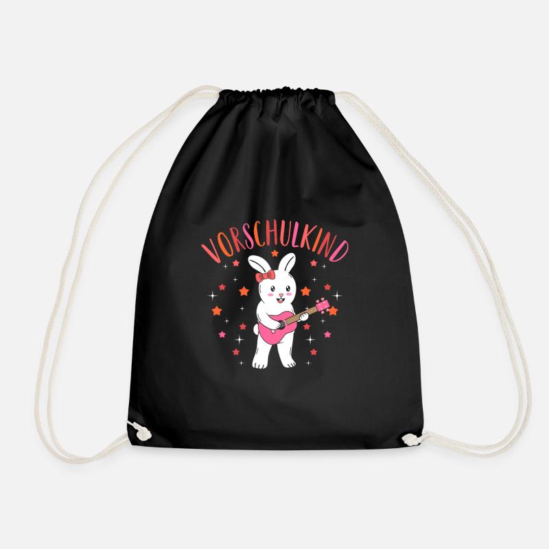 Vorschulkind Vorschule Hase Mädchen - Turnbeutel - Schwarz