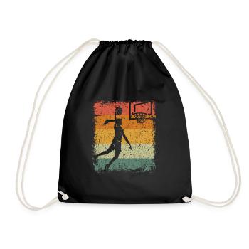 Vintage Dunk Basketball Mädchen Geschenk - Turnbeutel - Schwarz - Vorne