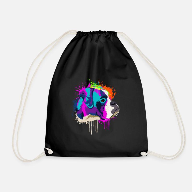 Splash Art Boxer Hund Hundehalter Geschenk - Turnbeutel - Schwarz