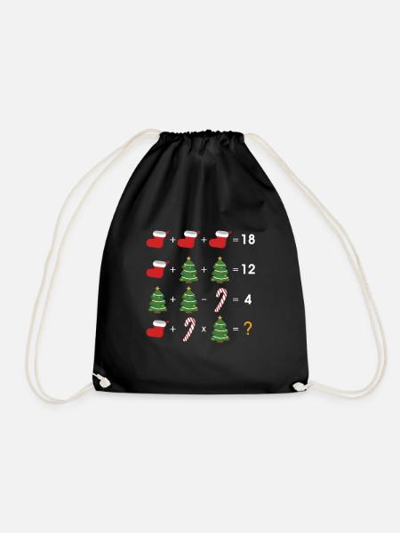 Order of Operations Quiz Math Teacher Christmas - Drawstring Bag - black