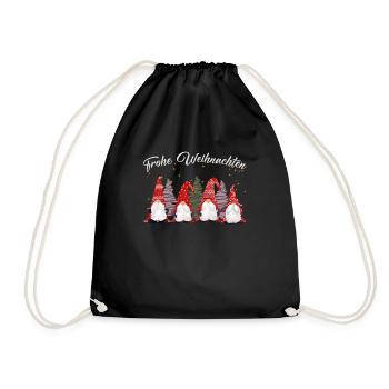 Gnom Wichtel Wichtel Figuren Weihnachten Geschenk - Turnbeutel - Schwarz - Vorne