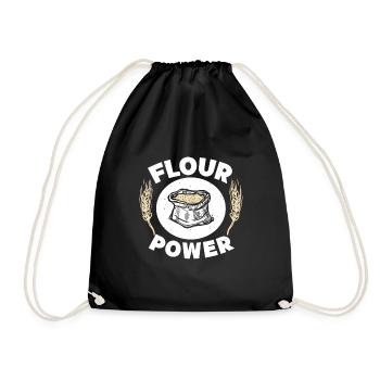 Flour power baker cupcakes - Drawstring Bag - black - Front