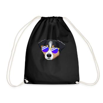 Appenzeller Sennenhund with sunglasses - Drawstring Bag - black - Front