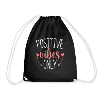 Positive Vibes Only Hearth lives well - Drawstring Bag - black - Front