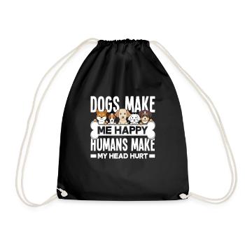 Dog owner, dog lover, dog lover - Drawstring Bag - black - Front