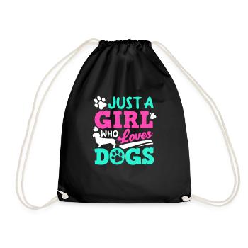 Dog owner, dog lover, dog lover - Drawstring Bag - black - Front
