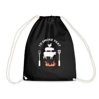 Cadeau de fumer drôle de barbecue, grillades et barbecue - Sac de sport léger - noir - Devant