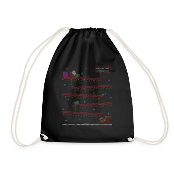 Pull de Noël laid de cadeaux de jeu rétro - Sac de sport léger - noir - Devant
