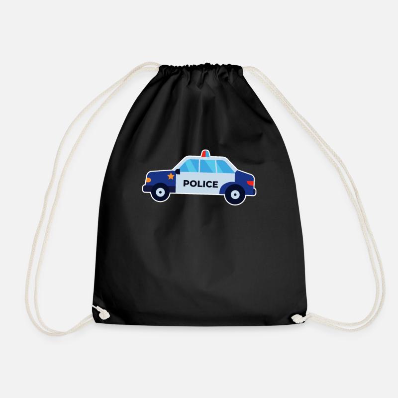 Polizeiauto Polizei Auto Polizeiauto Kinder - Turnbeutel - Schwarz