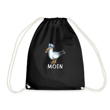 Cooles Moin Nordsee Plattdeutsch Geschenk - Turnbeutel - Schwarz - Vorne