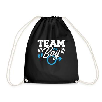 Team Boy Gender Reveal Baby Shower garment - Turnbeutel - Schwarz - Vorne