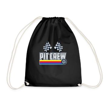 Pit Crew Racing Car Driver Gift Idea Pit Crew - Drawstring Bag - black - Front