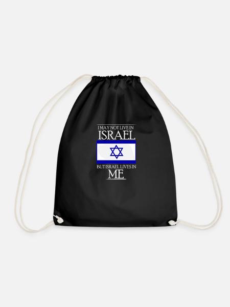 Israel Flagge IDF Mossad Menora Tel Aviv Geschenk - Turnbeutel - Schwarz