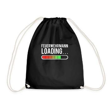 Jugendfeuerwehr Feuerwehrmann Loading Kinder - Turnbeutel - Schwarz - Vorne