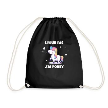 L peux Pas J ai Poney Cheval Licorne - Sac de sport léger - noir - Devant