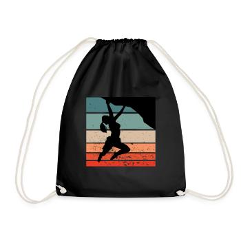 Climbing mountain mountains hiking climbing wall - Drawstring Bag - black - Front