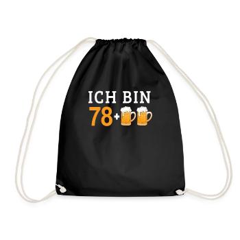 80. Geburtstag - Turnbeutel - Schwarz - Vorne