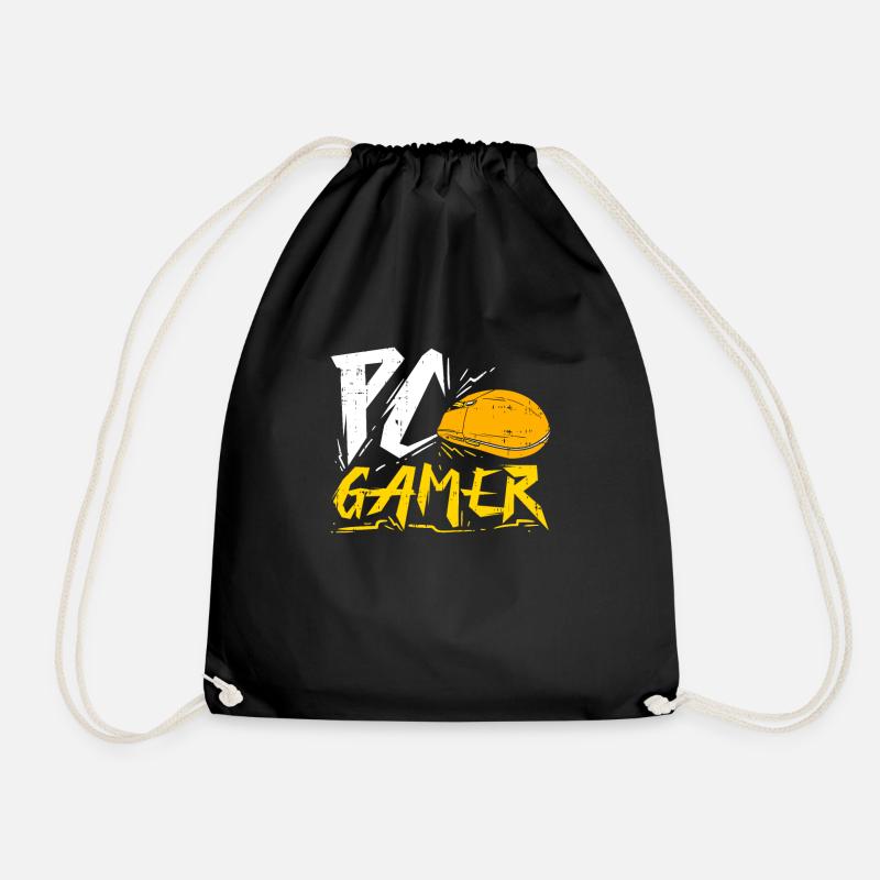 PC-Gamer, Desktop Zocker - Turnbeutel - Schwarz