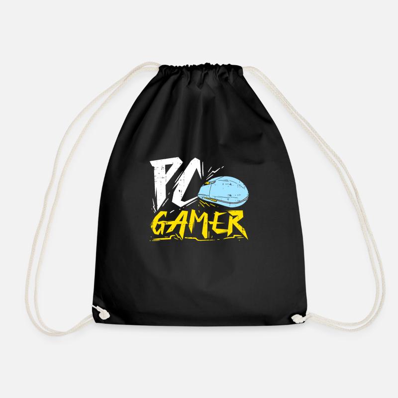 PC gamer, desktop gamer - Drawstring Bag - black