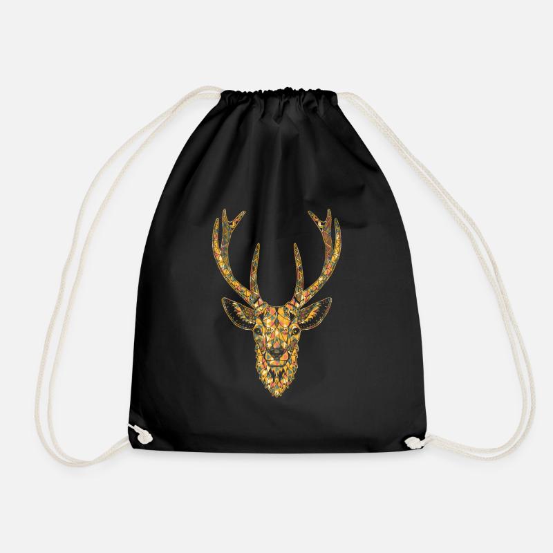 Deer Geometric Face Shirts - Turnbeutel - Schwarz