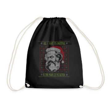 Karl Marx Means Of Production Ugly Christmas - Turnbeutel - Schwarz - Vorne