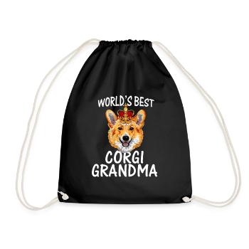 World s Best Corgi Grandma Dog Granddog T Shirt - Turnbeutel - Schwarz - Vorne