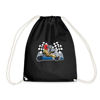 Idée cadeau vintage karting rétro karting - Sac de sport léger - noir - Devant
