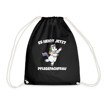 Altenpflege Krankenpflege Pflegekraft Einhorn - Turnbeutel - Schwarz - Vorne
