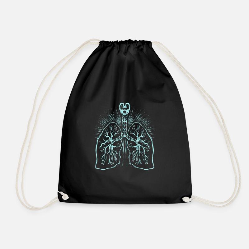 Lung Anatomy - Medicine - Drawstring Bag - black