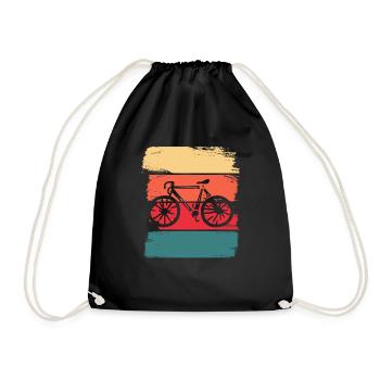 Fahrrad fahren Fahrradfahrer Radfahrer Damen - Turnbeutel - Schwarz - Vorne