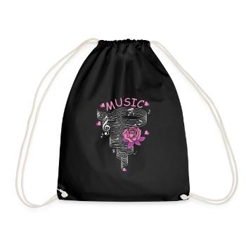 Music Rose Musicien et cadeau d'artiste - Sac de sport léger - noir - Devant