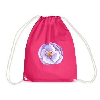Aquarell Blumige Brautjungfer Rosa Rosen Brautnatu - Turnbeutel - Fuchsia - Vorne