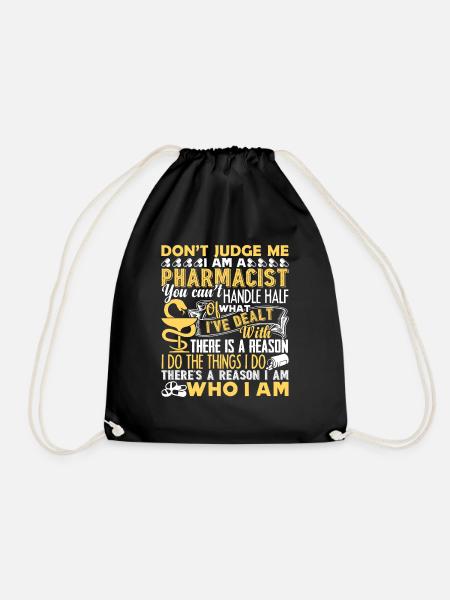 Pharmacist Don't Judge Pharmacist - Drawstring Bag - black