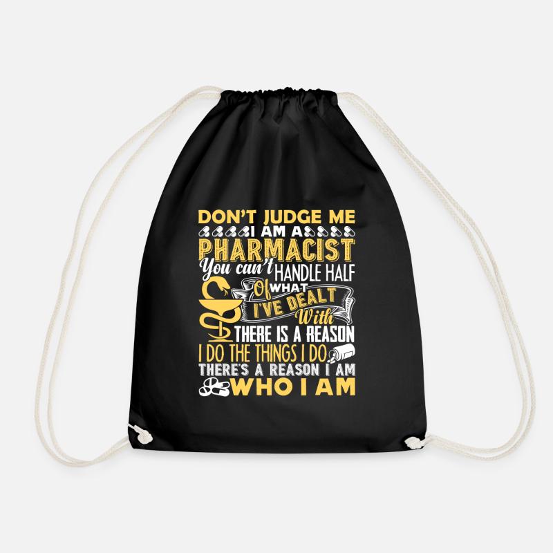 Pharmacist Don't Judge Pharmacist - Drawstring Bag - black