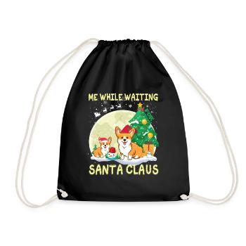 Corgi moi en attendant le Père Noël - Sac de sport léger - noir - Devant