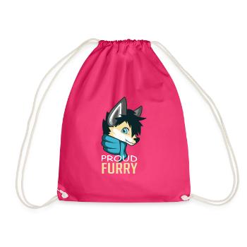 Proud Furry Pet Owner or Lover Gifts - Drawstring Bag - fuchsia - Front