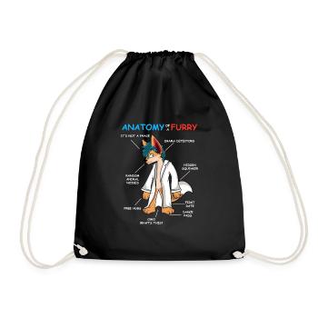 Cadeau de propriétaire de fourrure d'animal à fourrure anatomie - Sac de sport léger - noir - Devant