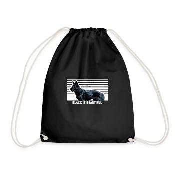 Black German Shepherd - Drawstring Bag - black - Front