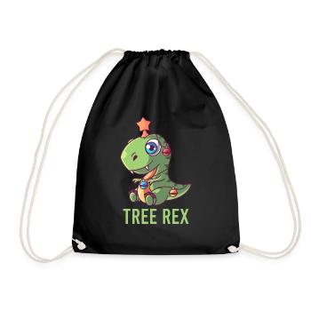 Süßes Tree Rex T-Rex Weihnachtsmann Geschenk Licht - Turnbeutel - Schwarz - Vorne