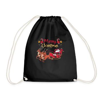 Santa Claus fir tree - Drawstring Bag - black - Front