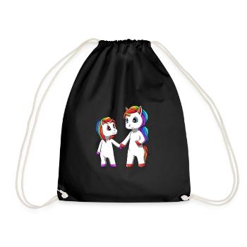 Licorne grande soeur - Sac de sport léger - noir - Devant