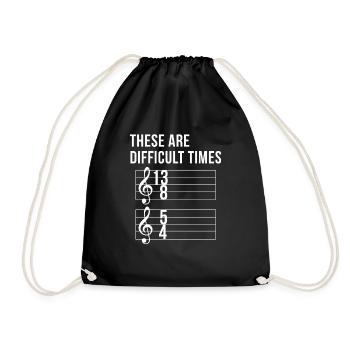 Musik Lehrer | Lustiges Geschenk | Klavier Chor - Turnbeutel - Schwarz - Vorne
