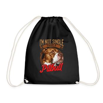 Pitbull dog relationship puppy parent love for animals - Drawstring Bag - black - Front