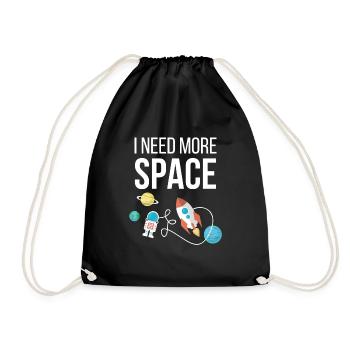 Ich brauche mehr Platz Grafik Space Lover - Turnbeutel - Schwarz - Vorne