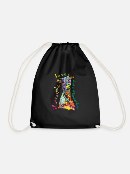 Windhund Hundegeschenk Mom Dad Bunte Liebe Whippet - Turnbeutel - Schwarz