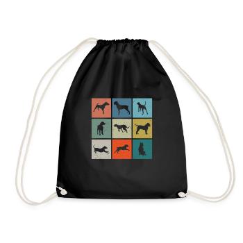 Dogo Argentino silhouette vintage - Drawstring Bag - black - Front