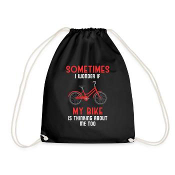 Parfois, je me demande si mon vélo pense à moi - Sac de sport léger - noir - Devant